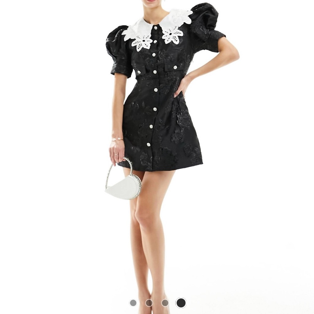 Sister Jane Victoria Jacquard mini dress in black and white